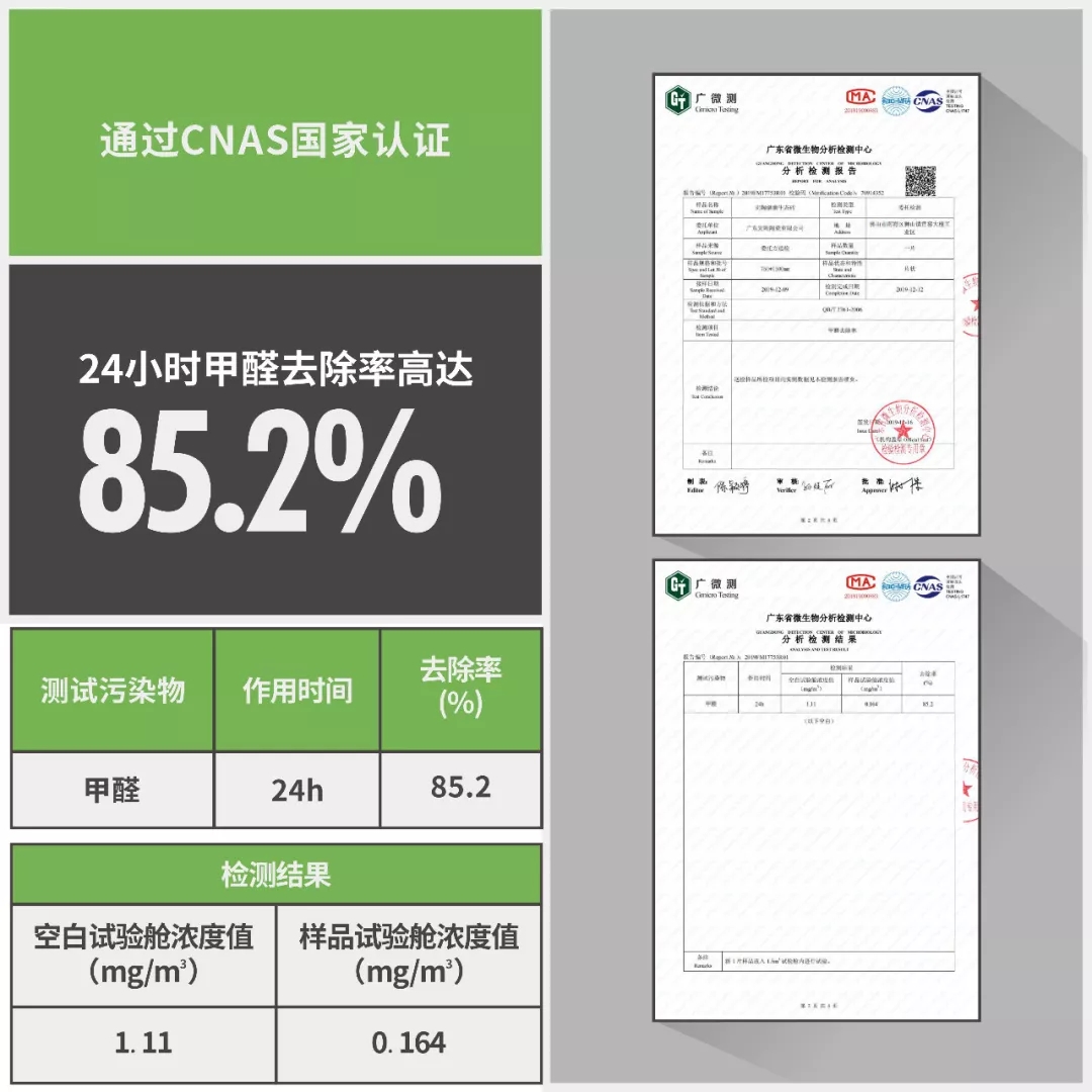 宏陶瓷磚除醛技術認證圖